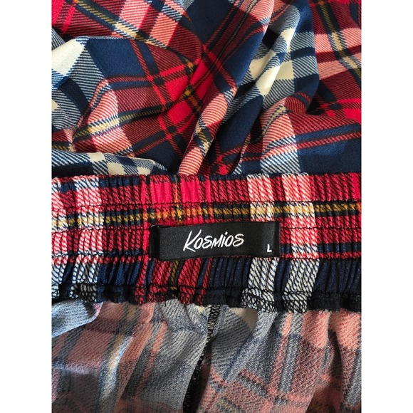 Kosmios Boho Plaid Patchwork Maxi Skirt Draped Pockets Festival Size L - Picture 14 of 16